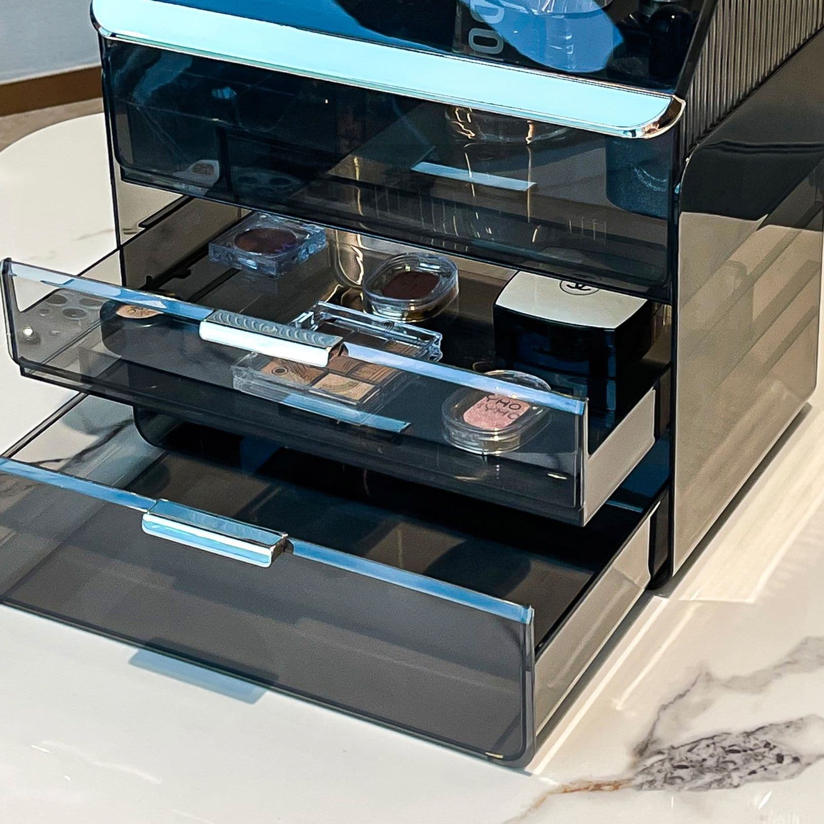 メイクボックス クリア多段引き出し化粧品収納ケース