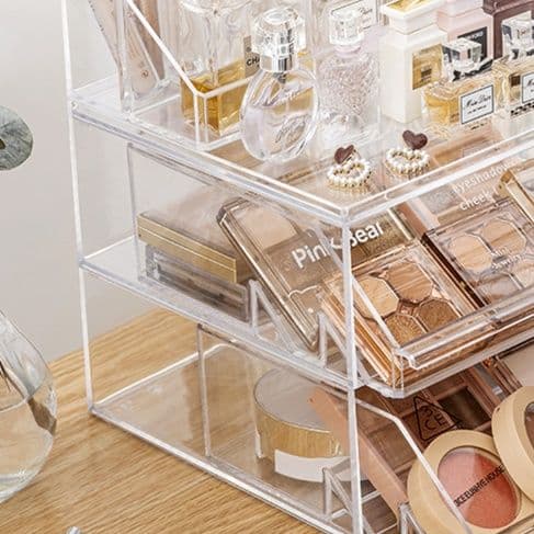 メイクボックス 多段引き出し式透明化粧品収納ボックス