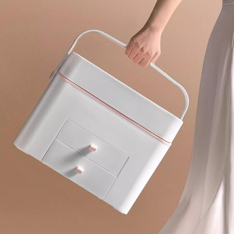 鏡付き照明機能搭載メイクボックス