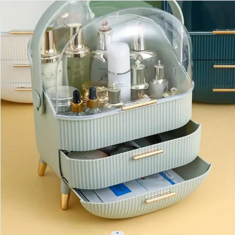 収納上手な二段式メイクボックス