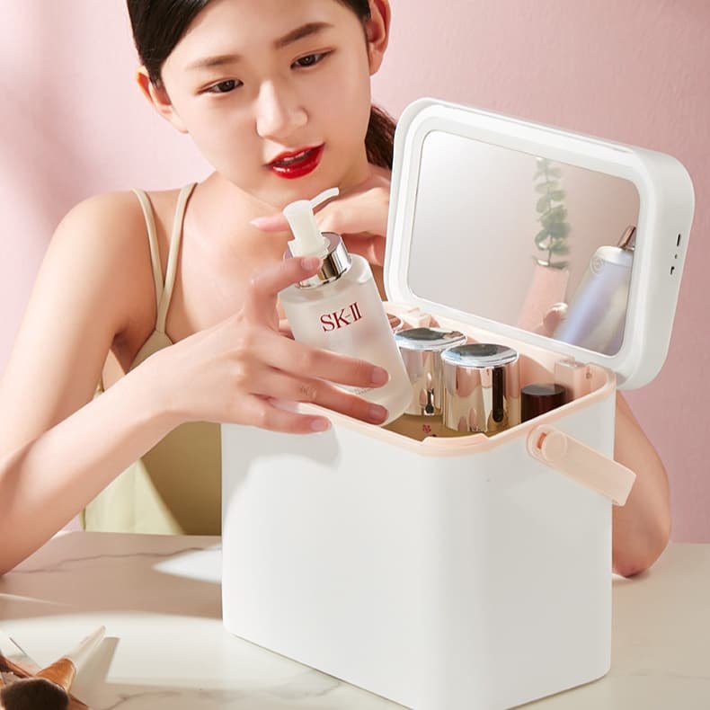 メイクボックス 照明付き多機能メイク収納ケース