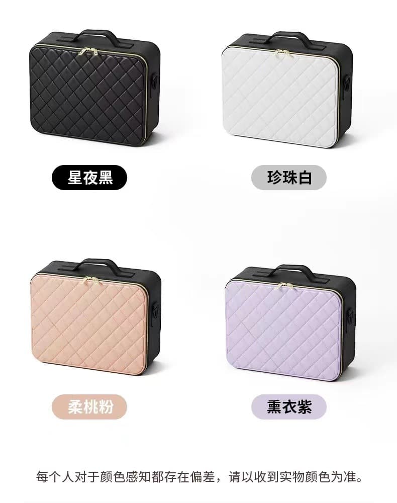 メイクボックス 上質な化粧品収納 鏡付き仕切りケース