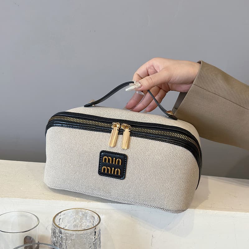 シンプル上品メイクボックス化粧ポーチ
