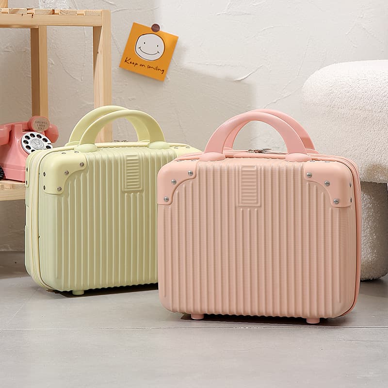 レトロ風 ミニスーツケース型メイクボックス