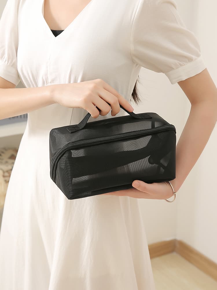 メイクボックス 透明メッシュ化粧品収納ポーチ